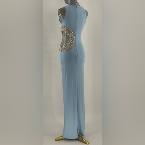 🆕 BRONX & BANCO 🧿 NWOT Camila Rhinestone Cutout Maxi, Powder Blue, Sz XS US 2 - Picture 9 of 16